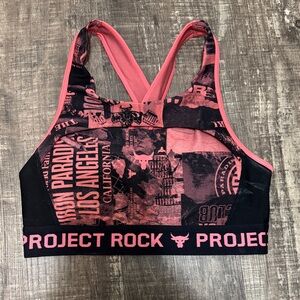 Under Armour Pink and Black Women’s Project Rock Sports Bra
